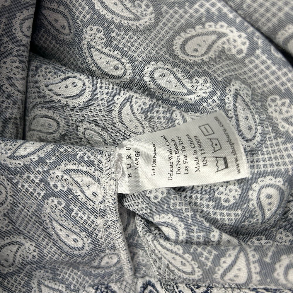 Buru Women's Pants Size Large Blue Paisley Print Cotton Lounge Bootcut Casual - Picture 10 of 10